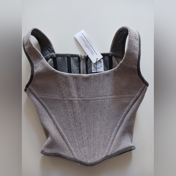 With Jane Tops - NWT With Jean June  Corset,top,  Gray, Size S